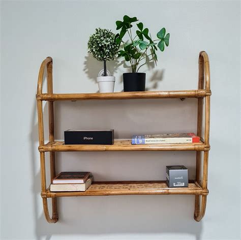 Rattan Wall Shelfbamboo Wall Shelf Boho Wall Shelfcane Etsy