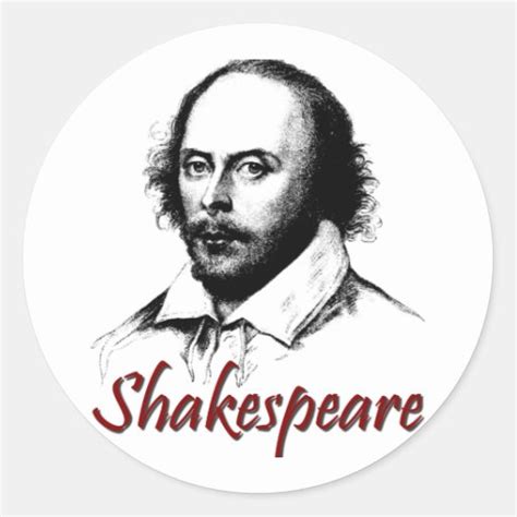 William Shakespeare Etching Classic Round Sticker Zazzle