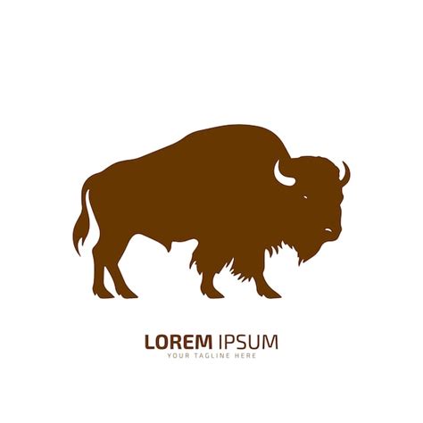 Silueta de icono de logotipo de toro bisonte estilo de símbolo de