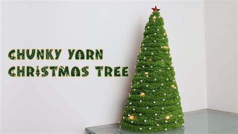 Diy Chunky Yarn Christmas Tree For Tabletop Decorations