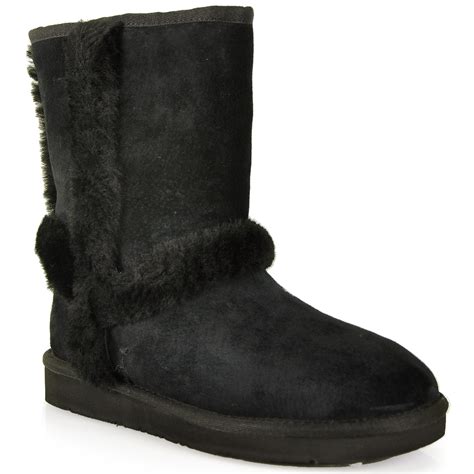 Ugg Suede Shearling Boot In Black Lyst