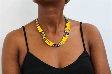 Aula African Beaded Rope Necklace Zurian