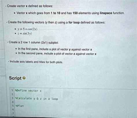 Solved Text Create Vector X Defined As Follows Vector X Which Goes