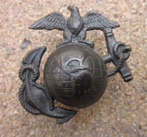 Insignia Metal Us Marine Corps Usmc Wwi Era Enlisted Service Hat Emblem