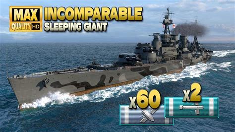 Battleship Incomparable K On Map Sleeping Giant World Of Warships