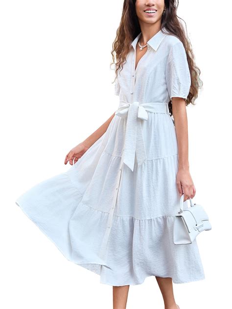 MIAOYINRU Women's Summer Maxi Dress Formal Dresses Short Sleeve V-Neck
