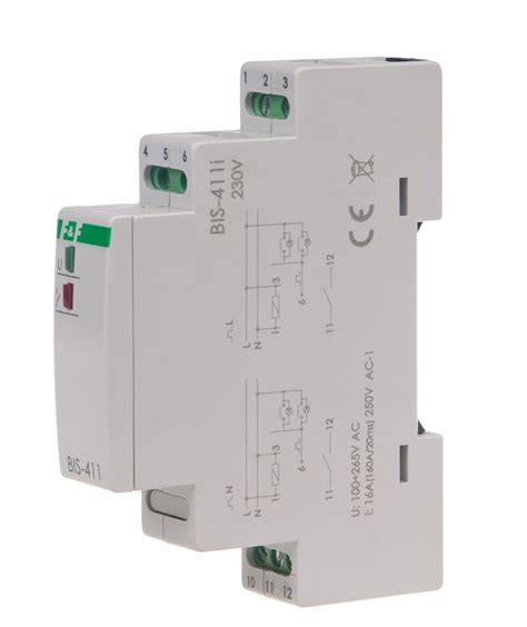 Bistabilní relé on off Un 230V lub 24V AC DC I 16A InRush 160A 20ms