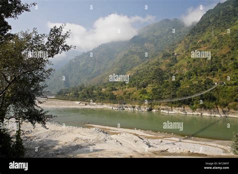 Suspension Footbridge From Narayanghat Mugling Highway To Southern Side