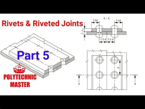 Rivets Riveted Joints Butt Joint Single Riveting Single Cover Plate