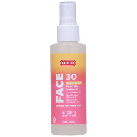 H-E-B Oxybenzone Free Facial Mist Sunscreen – SPF 30 - Shop Sunscreen ...