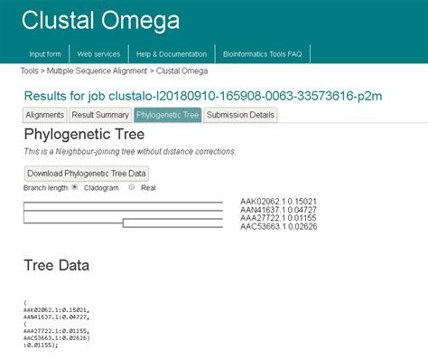 Solved Clustal Omega Input Form Web Services Help Chegg