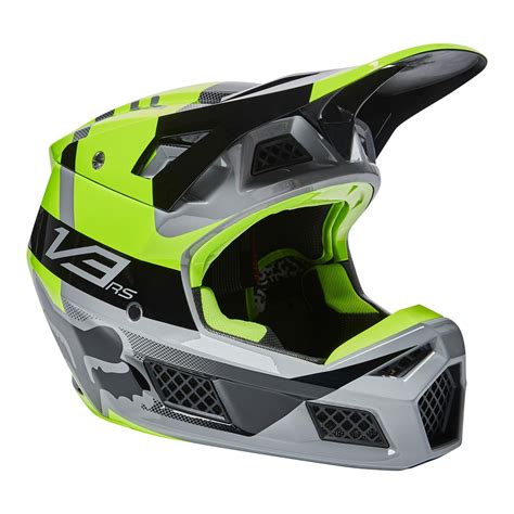 Kask cross FOX V3 RS RIET FLUORESCENT YELLOW szary żółty fluo czarny