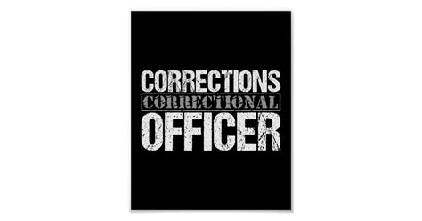 Corrections Officer Thin Silver Line Police Poster Zazzle