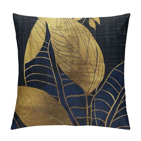 ARISTURING Abstract With Blue Tropical Leaves Throw Pillow Covers