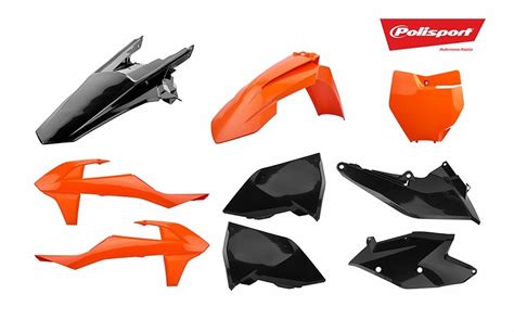 KIT PLASTICOS POLISPORT KTM SX SX F XC XC F 16 18 ORK16 NEGRO