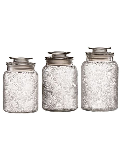 Style Setter Glass Canister Set Of 3 Macys