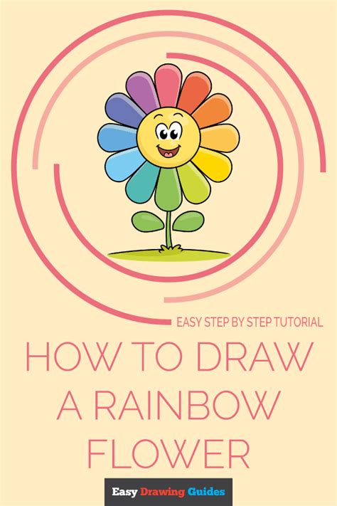 How to Draw a Rainbow Flower - Really Easy Drawing Tutorial