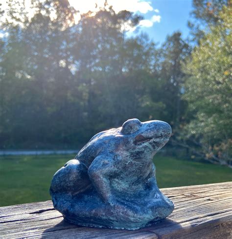 Cement Frog Statue Concrete Frog Statue Hand Painted | Etsy