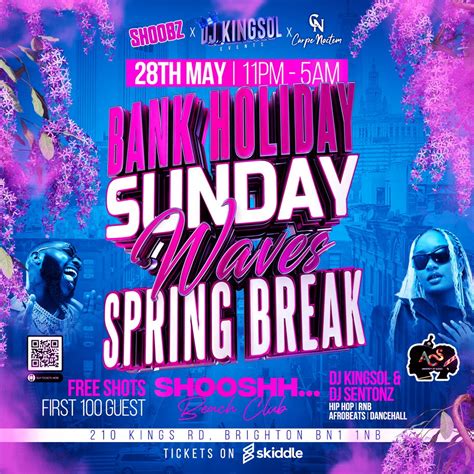 Waves Spring Break Party Bank Holiday Sunday 28 May 2023