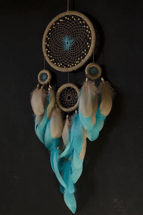 Teal Dream Catcher Turquoise Dreamcatcher Wall Decor Christmas Etsy