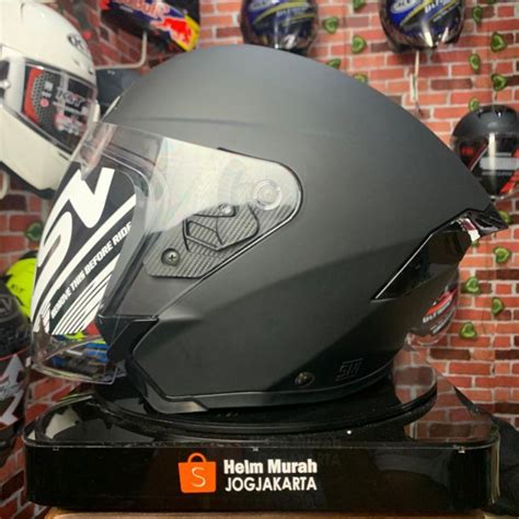 Rsv NEW WINDTAIL SOLID BLACK DOFF HALF FACE Helmet Shopee Malaysia