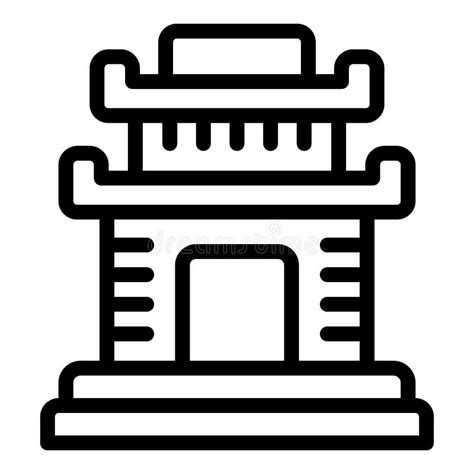 Cambodia Temple Icon Outline Vector Travel Culture Stock Vector