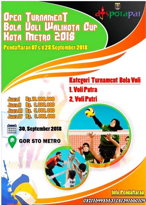 Contoh Poster Pertandingan Bola Voli Brosur Templat Permainan Voli