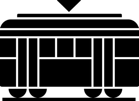 Flat style tram in black and white color. 24276903 Vector Art at Vecteezy