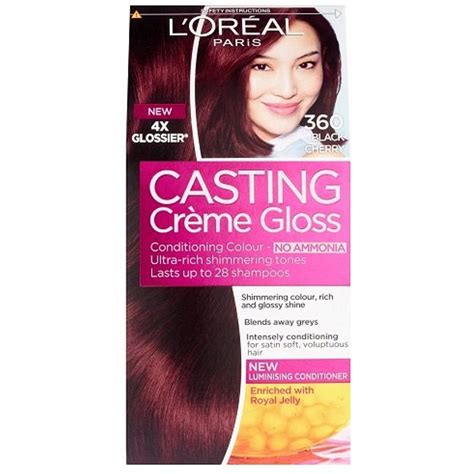 L Oreal Paris Casting Creme Gloss Hair Colourant 360 Black Cherry Hair Color Chocolate Loreal