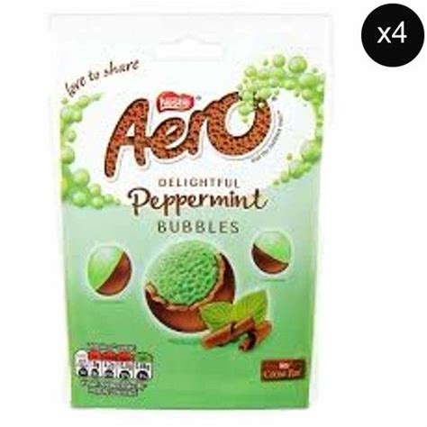 Nestles Aero Bubbles Peppermint Chocolate Pouch 102g x4 - UK Chocolate ...