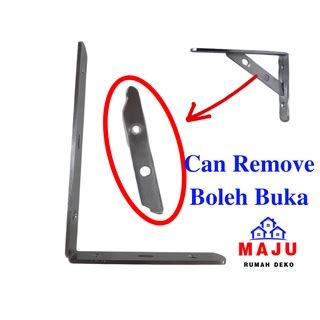 MAJU 2pcs L Shape Bracket Wall Heavy Duty Stainless Steel 304 Besi Rak