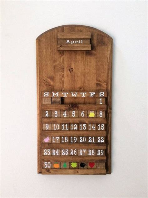 Blank Calendar Wooden Perpetual Calendar Wooden Calendar Etsy In 2021