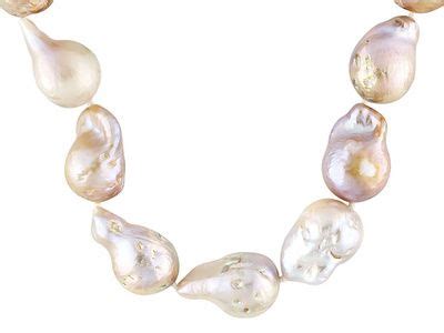 Genusis Pearls Tm 11 16mm Natural Multi Pink Cultured Freshwater Pearl