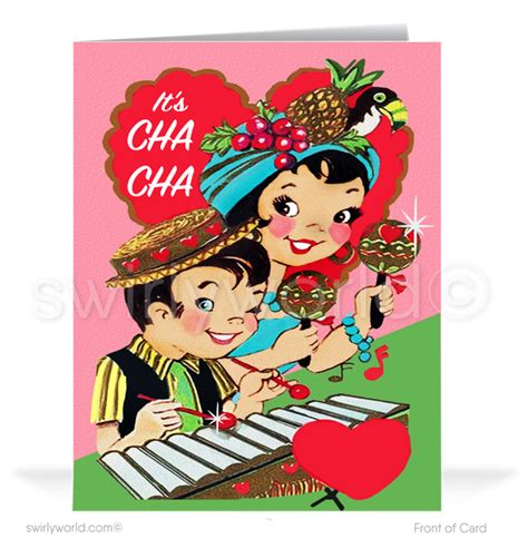 Unique 1950s Retro Vintage Happy Valentines Day Cards Swirly World