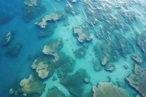 Foto aérea de una vista paradisíaca del océano y la costa con agua azul