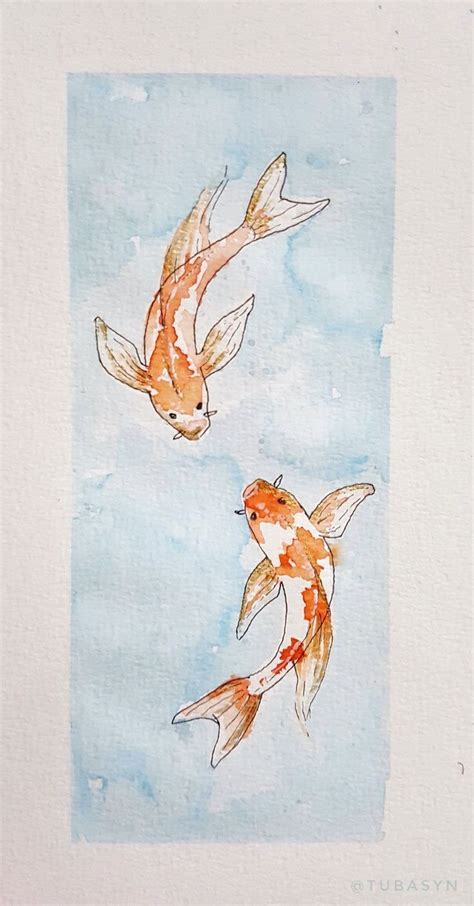 Hand Painted Koi Fish Painting Realistic Pond Colored Fish In 2021