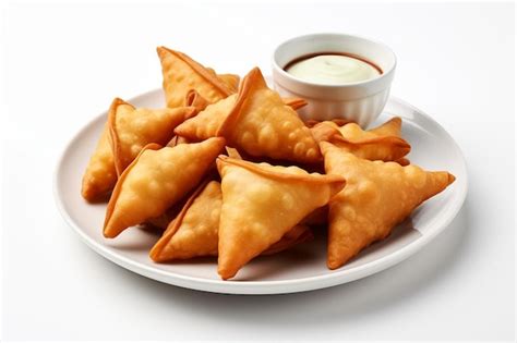 Premium Photo Samosas Traditional Indian Flavor On White Background