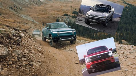 2022 Rivian R1t Vs 2022 Ford F 150 Lightning Vs Gmc Hummer Ev Pickup How They Compare