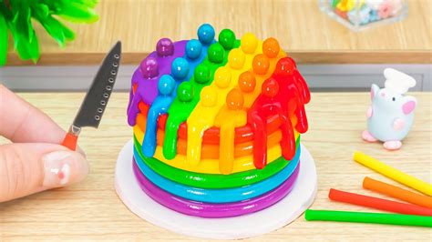 Amazing Rainbow Cakes 🌈beautiful Miniature Rainbow Fondant Cake Decorating Little Cakes Corner