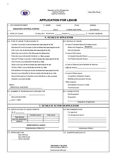 Cs Form No 6 Revised 2022zcs Pdf Government Justice