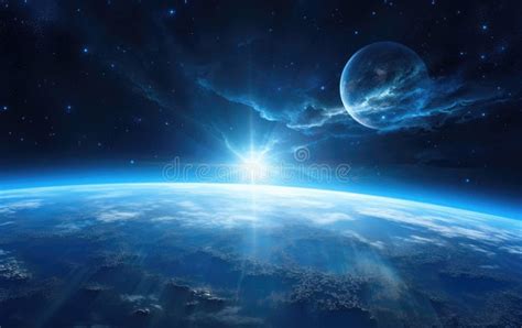 Earth in the Space with Night Sky Stock Image - Image of civilization ...