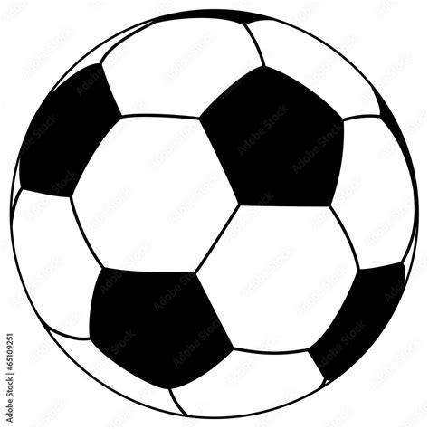 Black White Fooball Simple Vector Illustration Stock Vektorgrafik