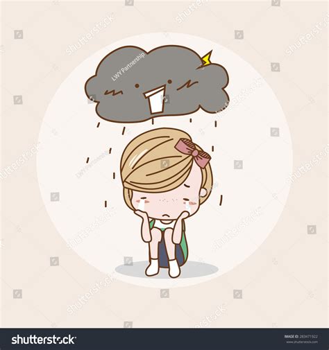 Upset Dismal Girl Lady Woman Isolated Stock Vector Royalty Free