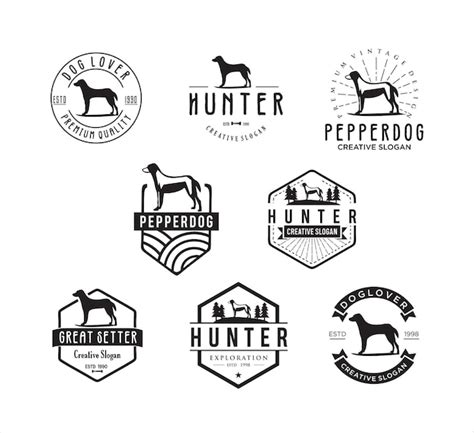 Premium Vector 8 Dog Vintage Badges And Logos Retro