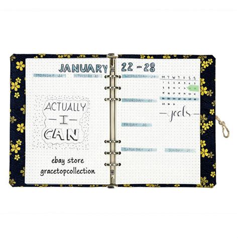 Dot Grid Spiral Notebook for Journaling, A5, 6 Holes Refillable Paper ...