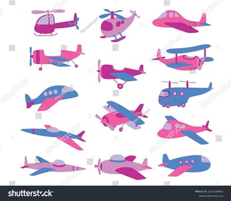 Set Cute Plane Vector Illustration Stock Vector (Royalty Free ...