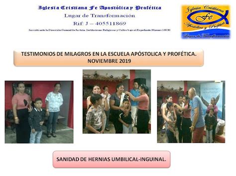 TESTIMONIOS EN LA IGLESIA FE APOSTÓLICA Y PROFETICA