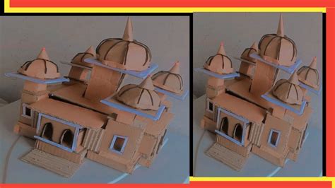 How To Make Miniature Of A Mosque From Of A Cardboard Youtube