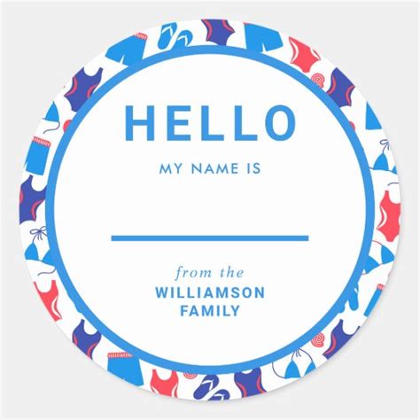 Family Reunion Name Tag Summer Red White Blue | Zazzle.com