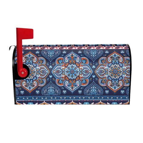 Bingfone Ethnic Mandala Magnetic Mailbox Cover Standard Size For Garden